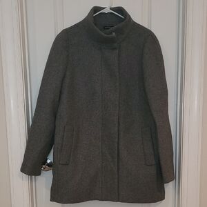J. Crew Gray Wool Pea Coat with Streamlined Silhouette